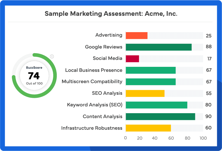 Sample Marketing Assessment Summary Report from BuzzBoard