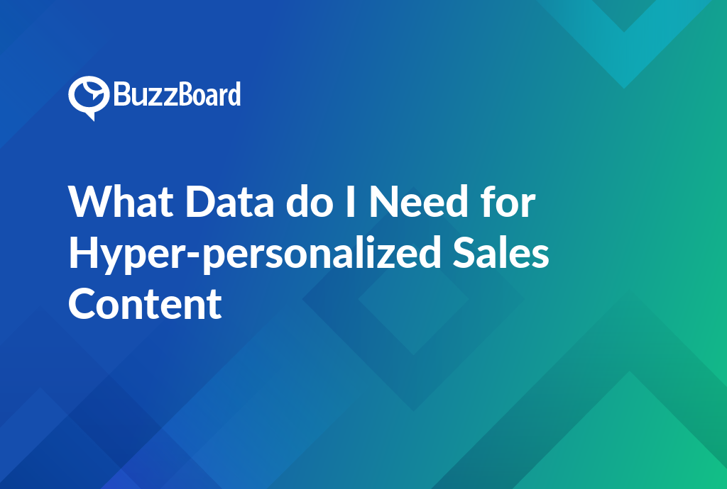 what data do i need for hyper personalized sales content