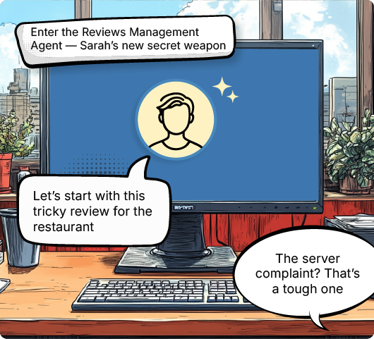 Enter the reviews management agent