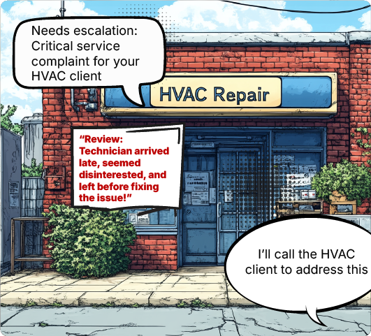 Needs escalation critical service complaint for your HVAC client