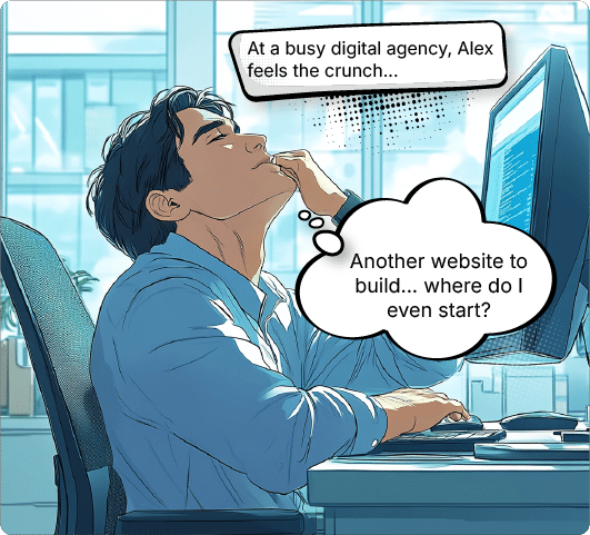 At a busy digital agency, Alex feels the crunch